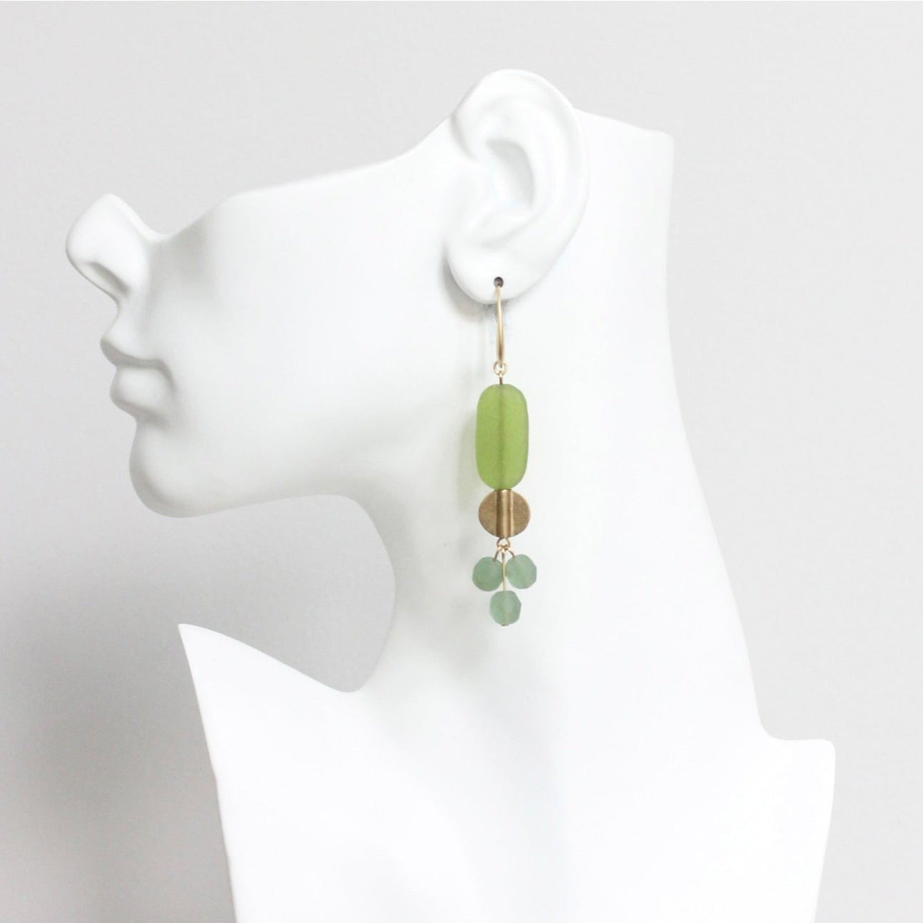 EAR-JM Lime Green and Seafoam Cluster Earrings