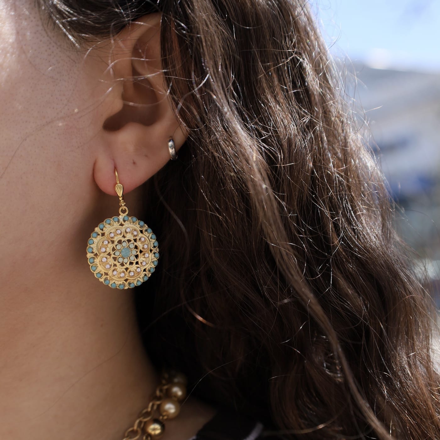 EAR-JM Linette Turquoise and Pearl Earrings