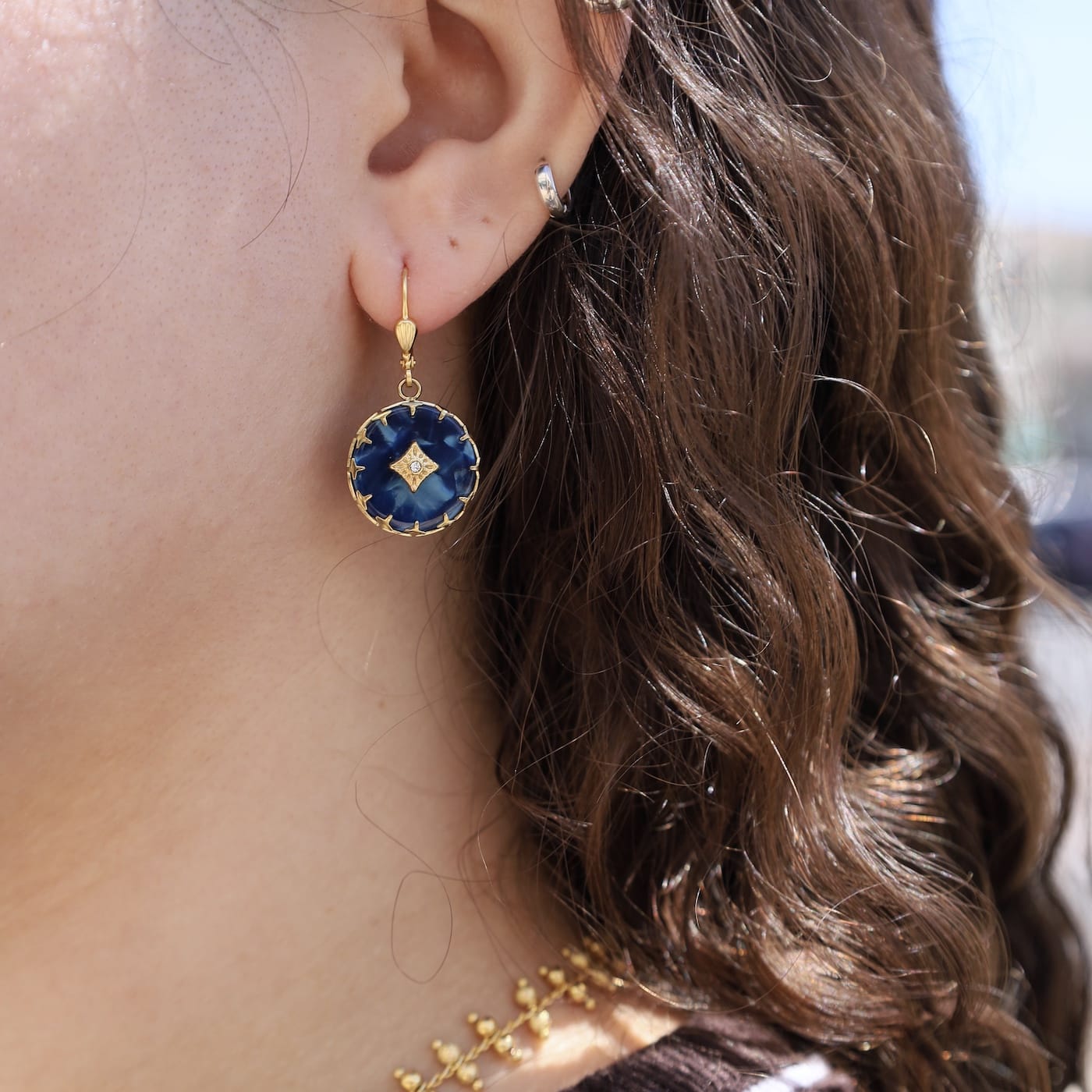 EAR-JM Midnight Round Earrings