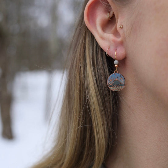 EAR-JM Mountains Majesty in Copper & Grey Bead Earrings