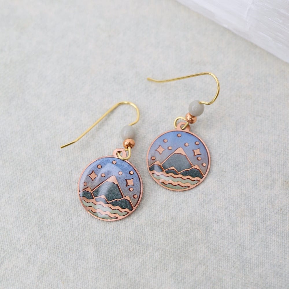 EAR-JM Mountains Majesty in Copper & Grey Bead - Plated S
