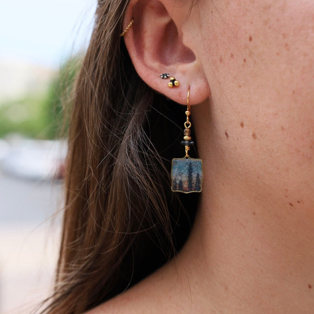 EAR-JM Northern Lights with Blue Bead Earrings