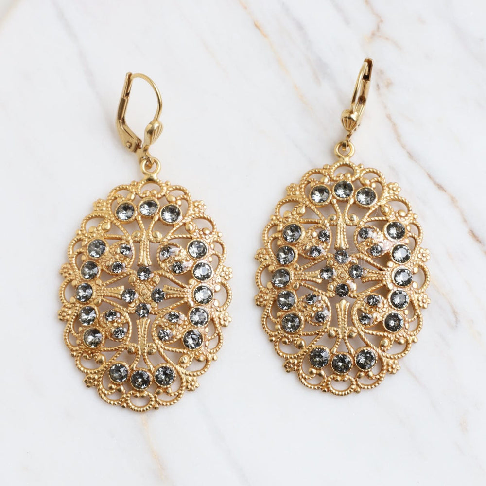 
                      
                        EAR-JM Oval Filigree Drop Earrings - Gold Plated
                      
                    