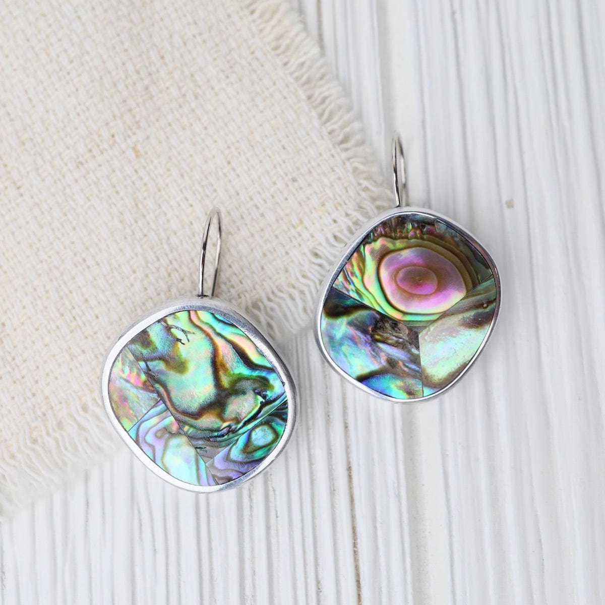 EAR-JM Paua Kidney Resin Earrings