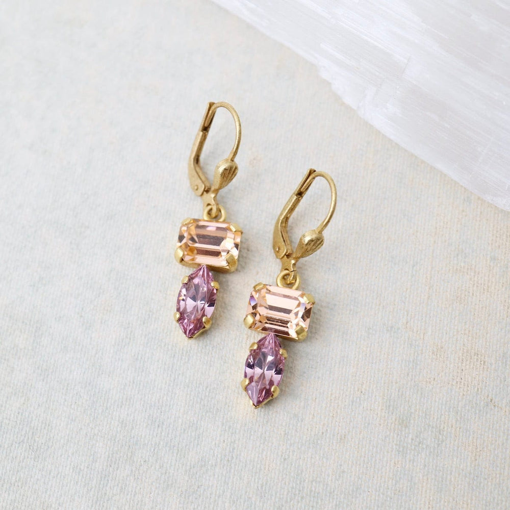 
                      
                        EAR-JM Pink & Peach Double Crystal Earrings - Gold Plate
                      
                    