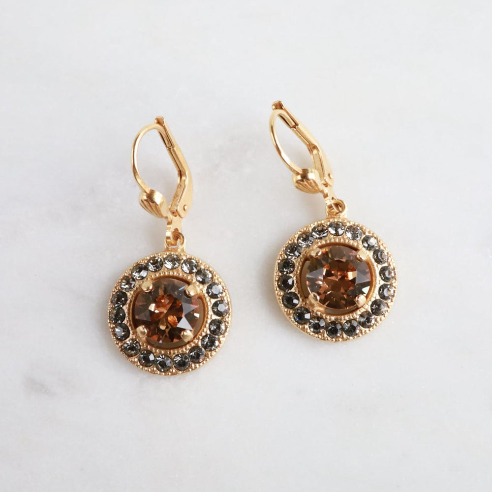 EAR-JM Prong Set Champagne Crystal Earring