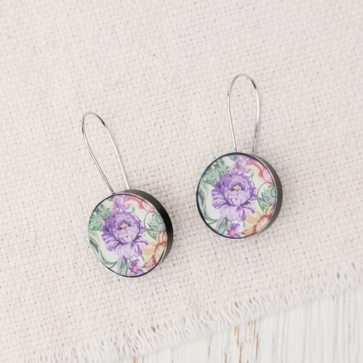 EAR-JM Purple Kimono Round Earrings