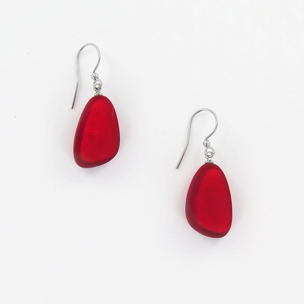 EAR-JM RED TRIANGULAR DROP EARRING