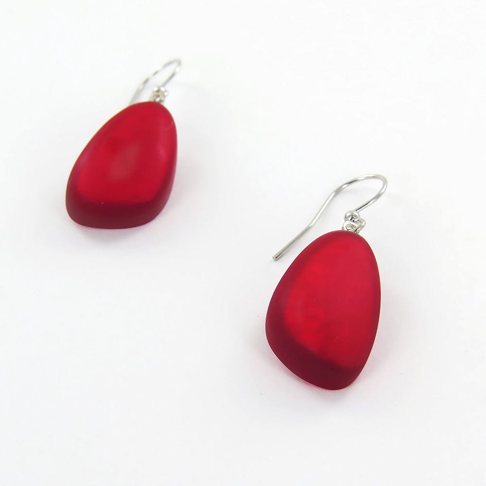 EAR-JM RED TRIANGULAR DROP EARRING