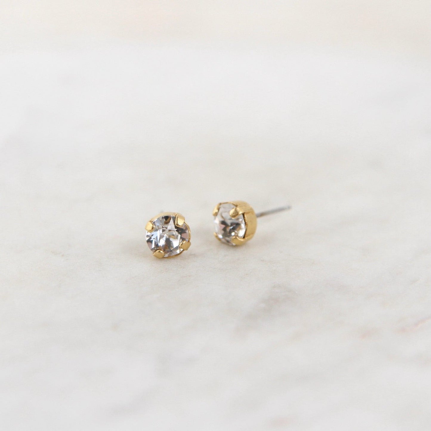EAR-JM Round Ice Post Earring- Gold Plate