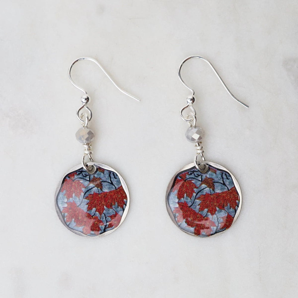 EAR-JM Round Red Maple Earrings