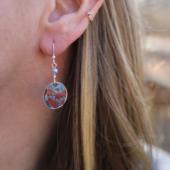 EAR-JM Round Red Maple Earrings