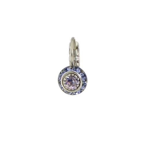 EAR-JM Silver Austrian Crystal Disc - Purple