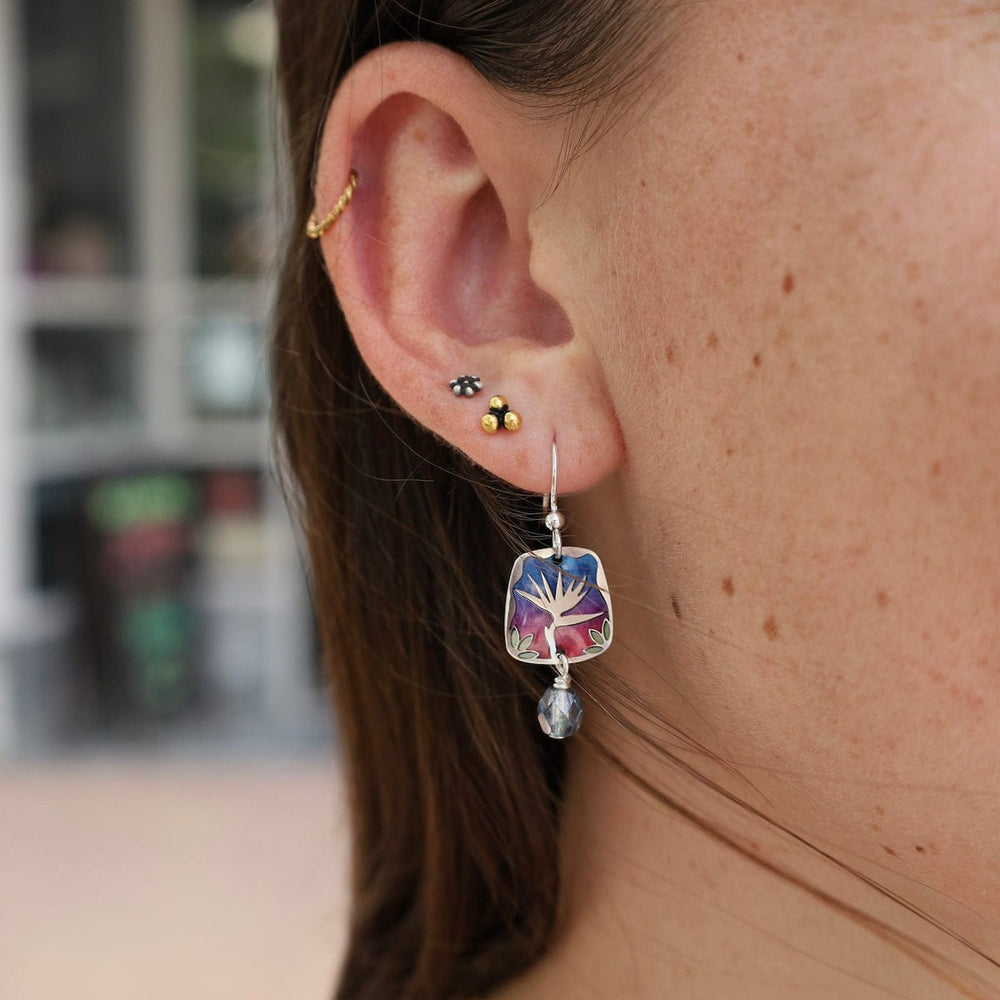 EAR-JM Silver Brilliant Bird of Paradise Earrings