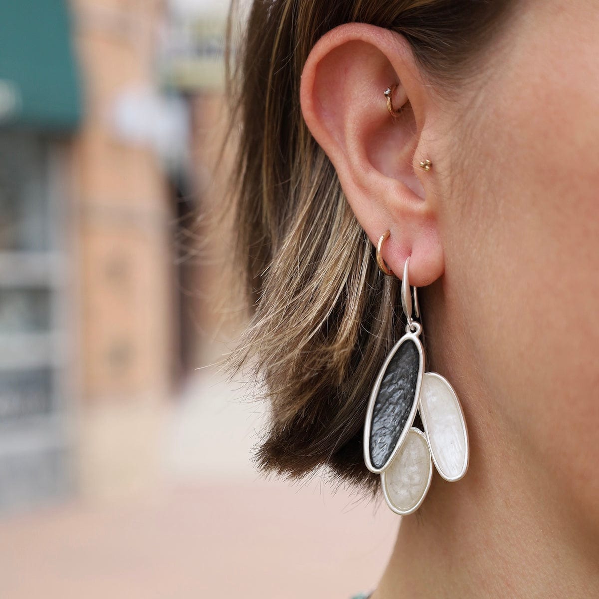 EAR-JM Silver Grey Mix Compillation Earrings