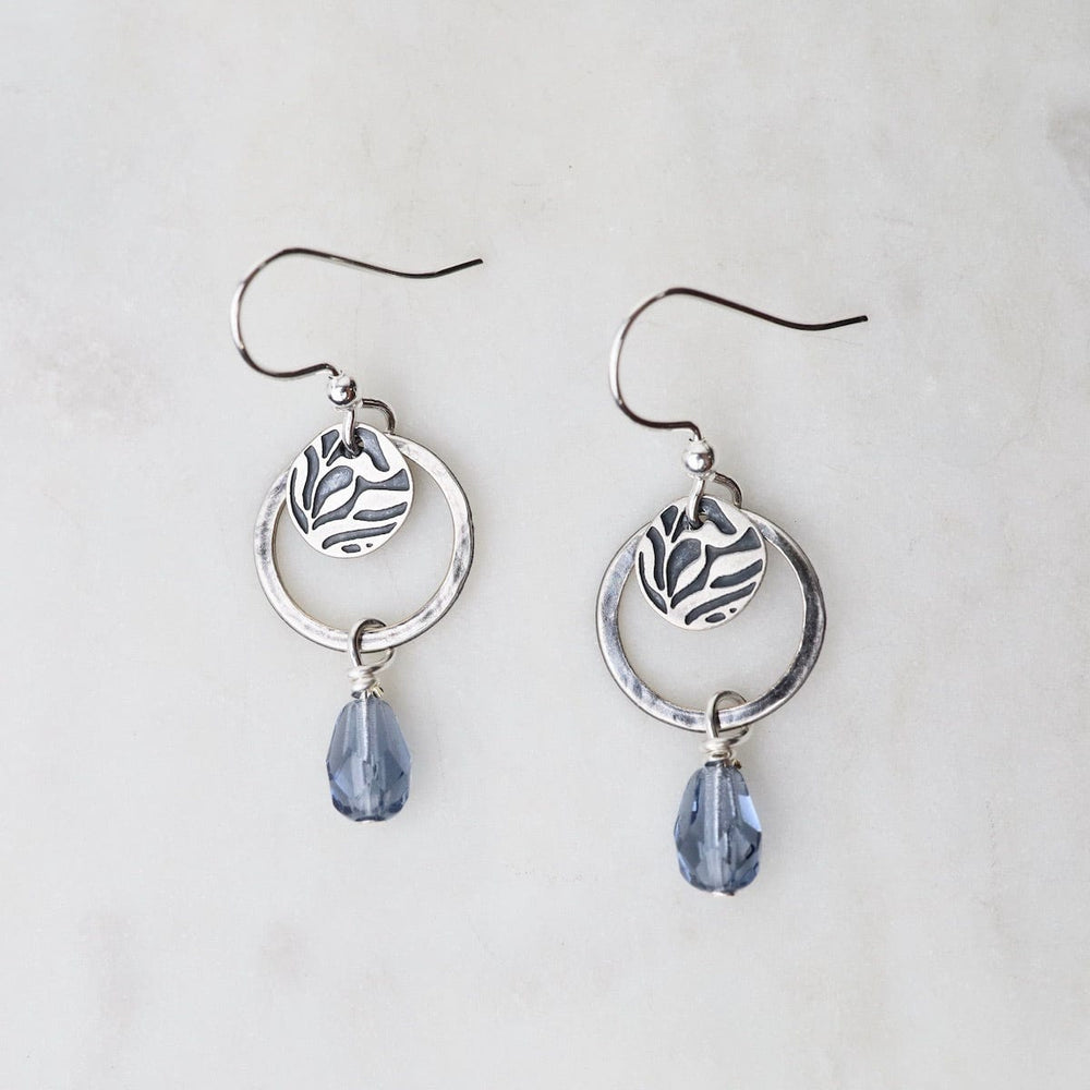 
                      
                        EAR-JM Silver Hoop, Disc, and Hanging Blue Bead Earrings
                      
                    