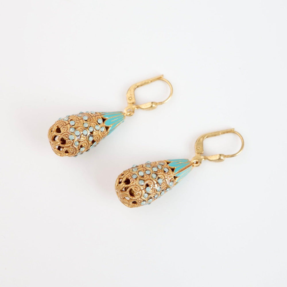 
                  
                    EAR-JM Sky Blue Enamel Topped Golden Crystal Eancrusted Earring
                  
                