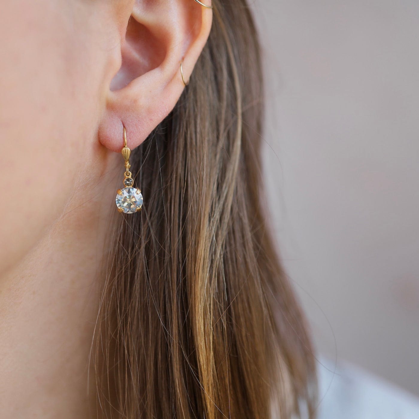 Tiny Sterling Silver stud earrings for her circle form - JoyElly