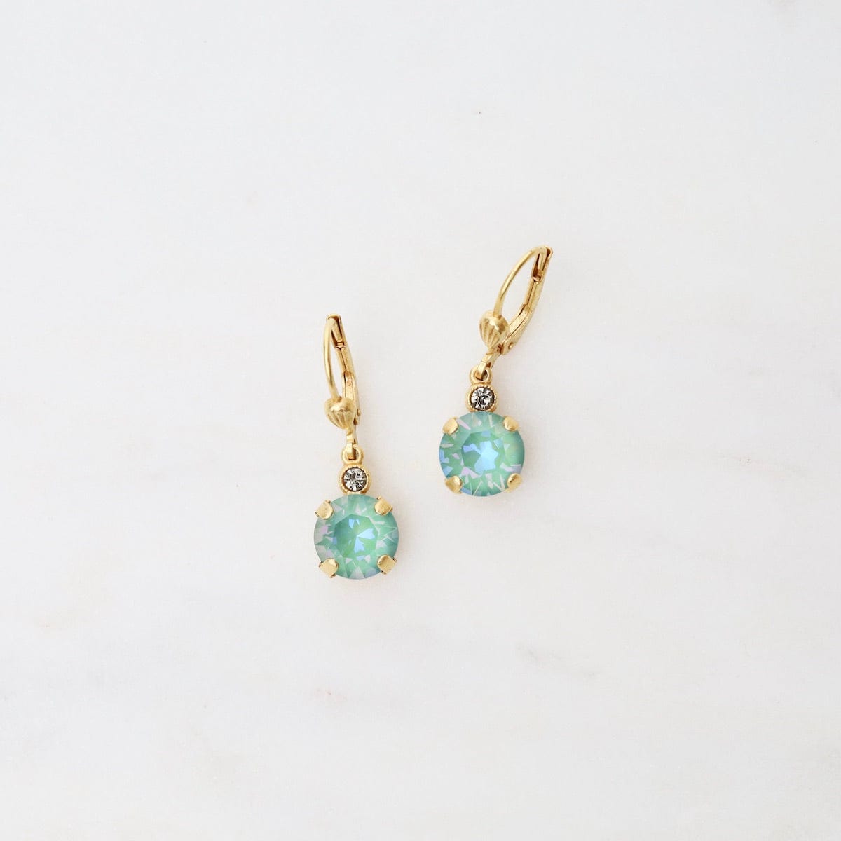 EAR-JM Small Silky Sage Drop Earrings - Gold Plate