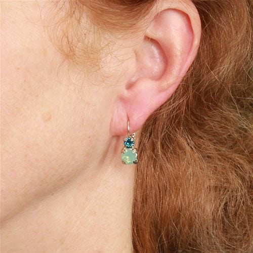 EAR-JM Stacked Crystals - Blue Mix