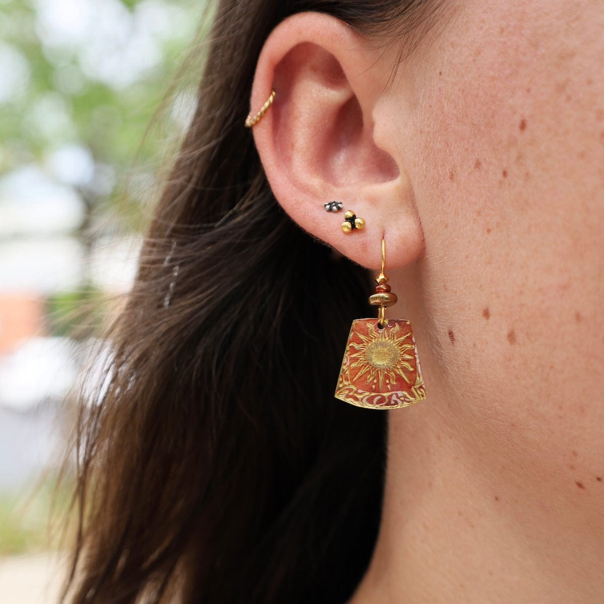 EAR-JM Sun Rays in Burnt Orange Earrings