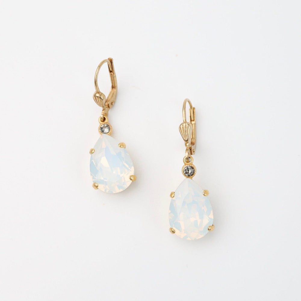 EAR-JM Teardrop Earring with White Opal Crystals