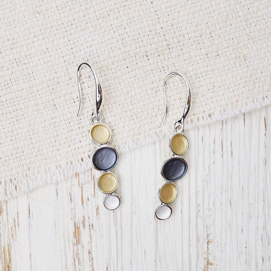 EAR-JM Tri Tone Disc Earrings