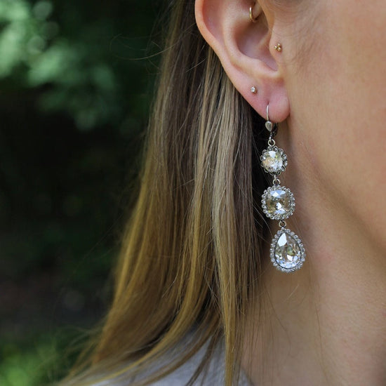 EAR-JM Triple Crystal Earrings