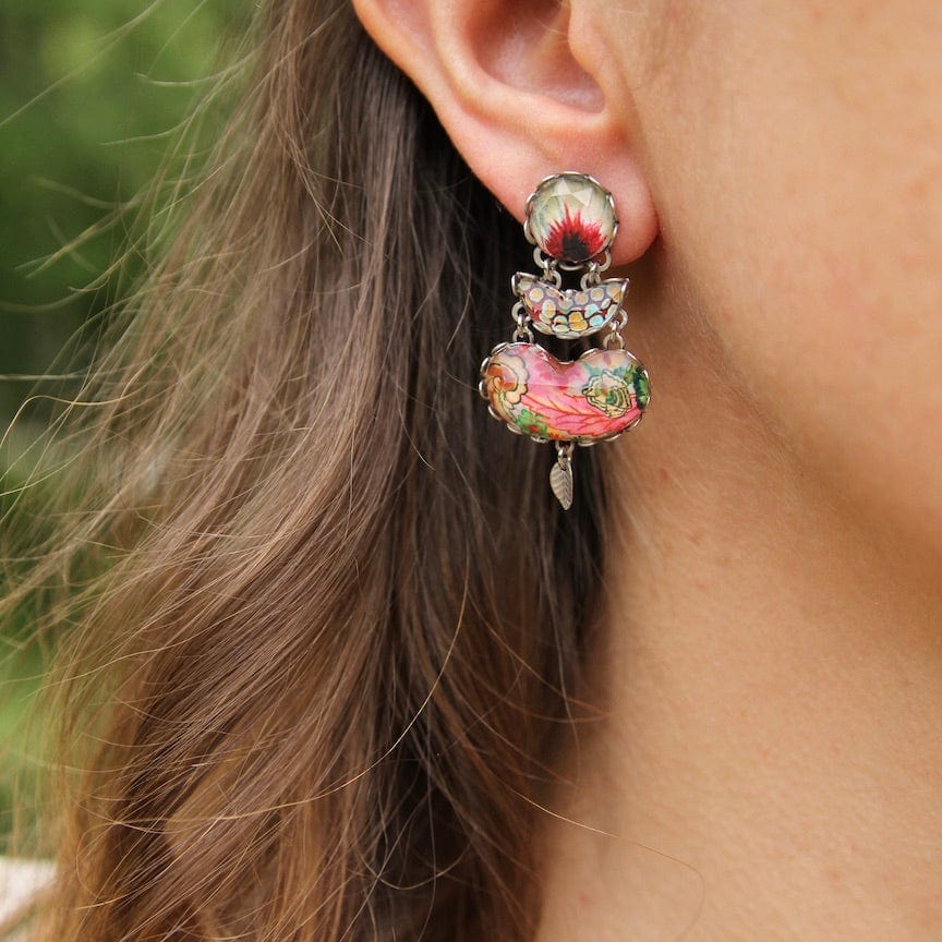 Load image into Gallery viewer, EAR-JM Triple Oval Drop Post Earring - Coral Cave
