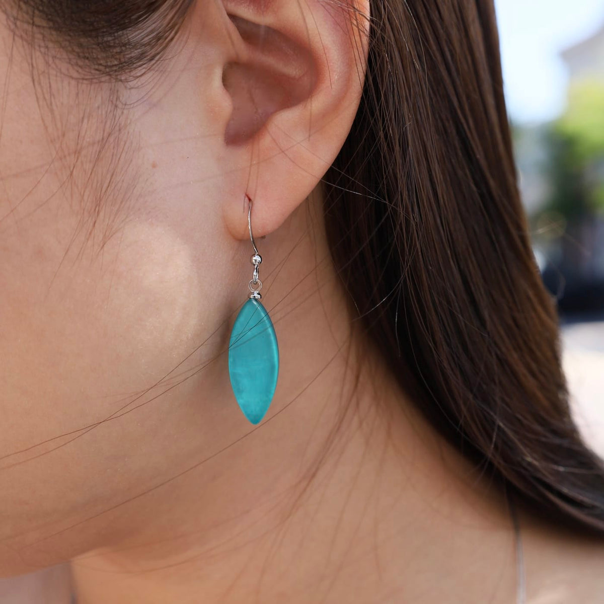 EAR-JM Turquoise Coastal Leaf Earrings