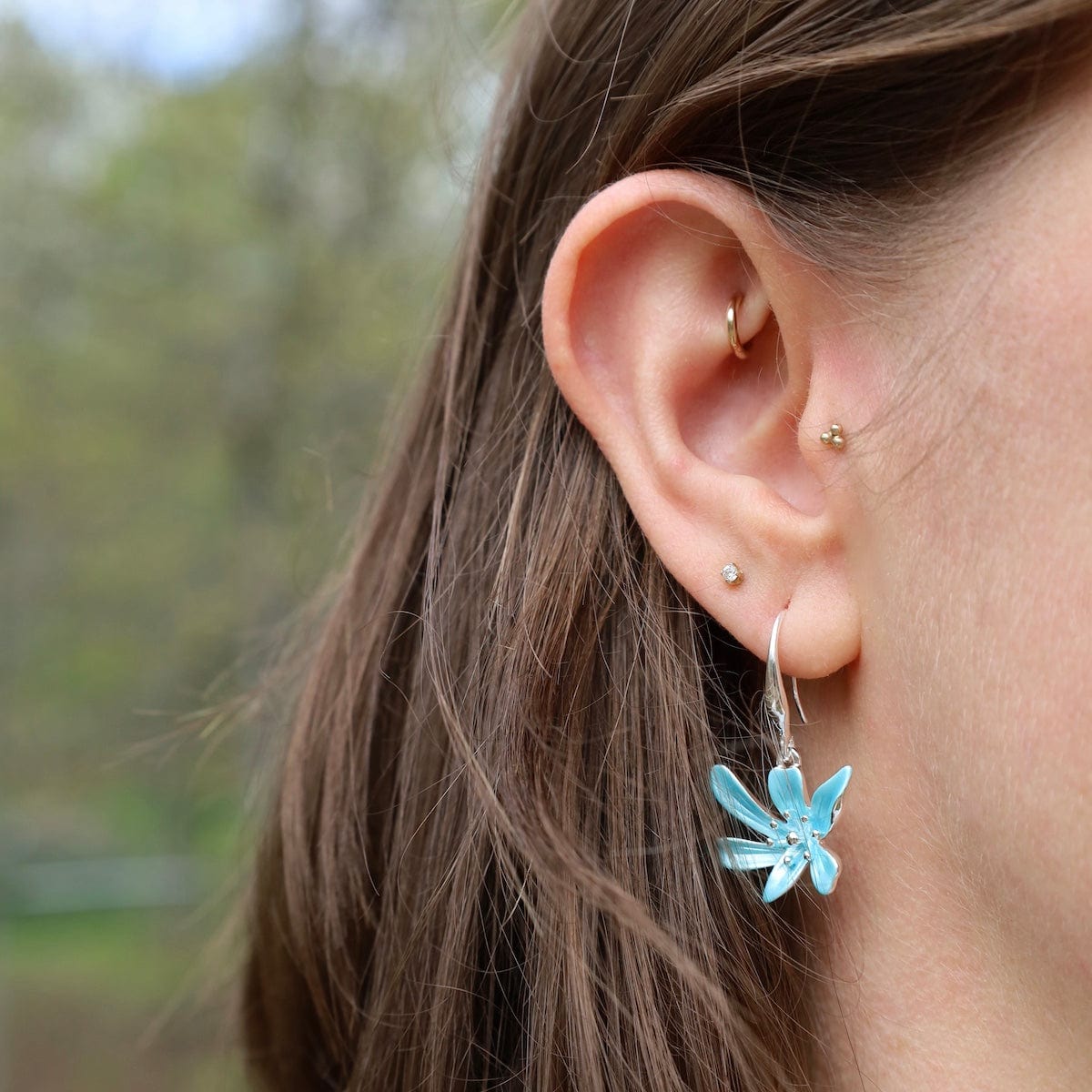 EAR-JM Turquoise Flower Earrings