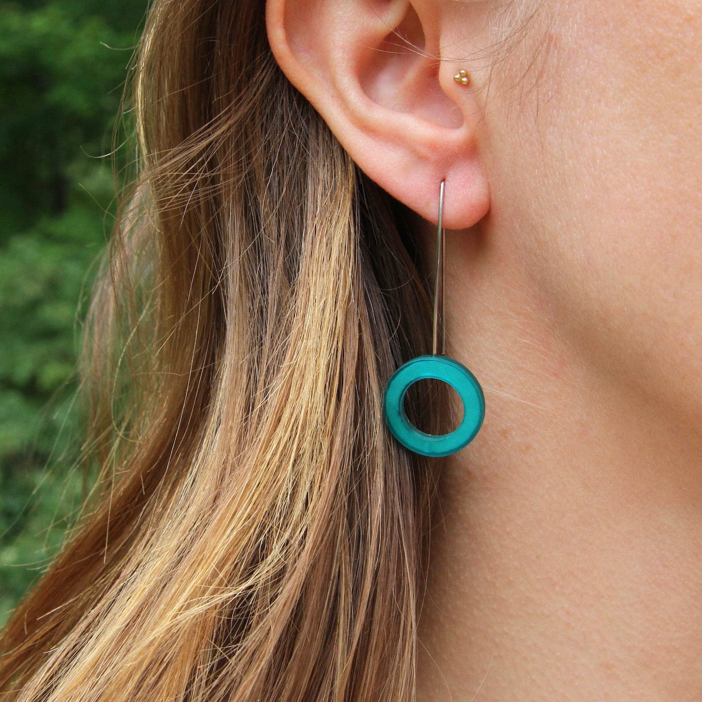 EAR-JM Turquoise Resin Circle Earring
