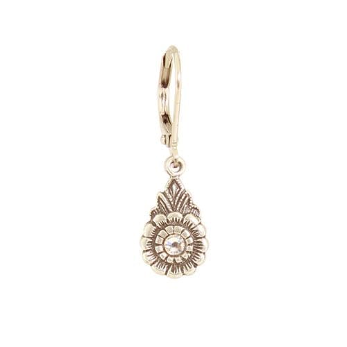 EAR-JM Vintage Teardrop Flower - Clear Crystal