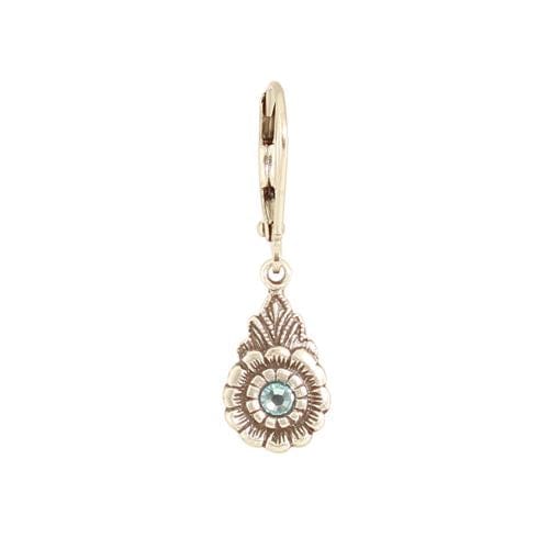 EAR-JM Vintage Teardrop Flower - Light Blue