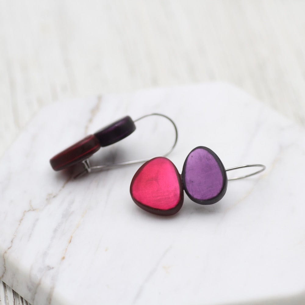 EAR-JM Violet & Magenta Two Tone Earring