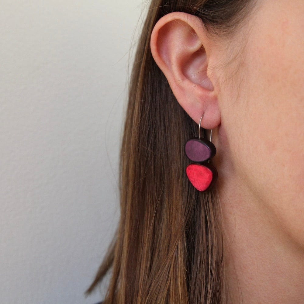 EAR-JM Violet & Magenta Two Tone Earring