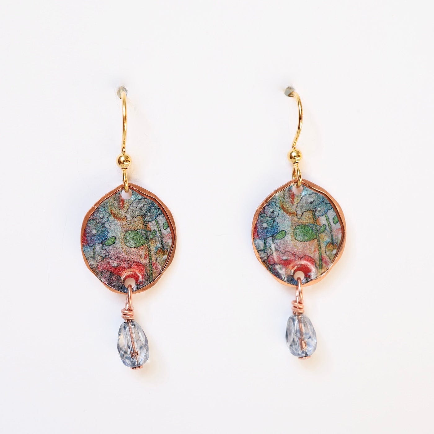 EAR-JM Water Colors with Crystal Drop Earrings