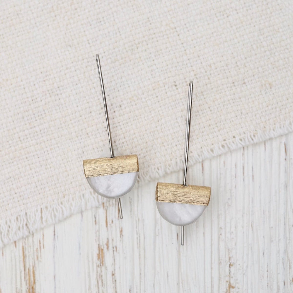 EAR-JM White Halfmoon Earrings