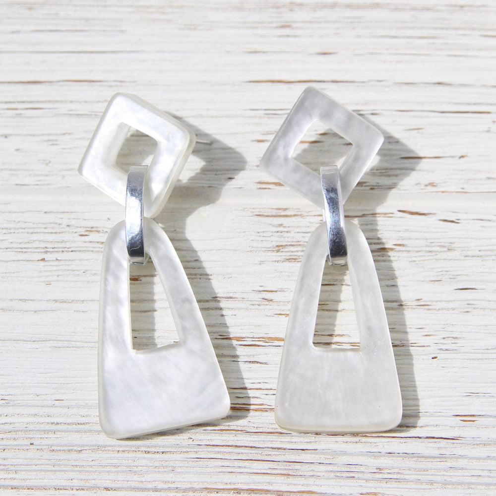 EAR-JM White Resin Statement Earring