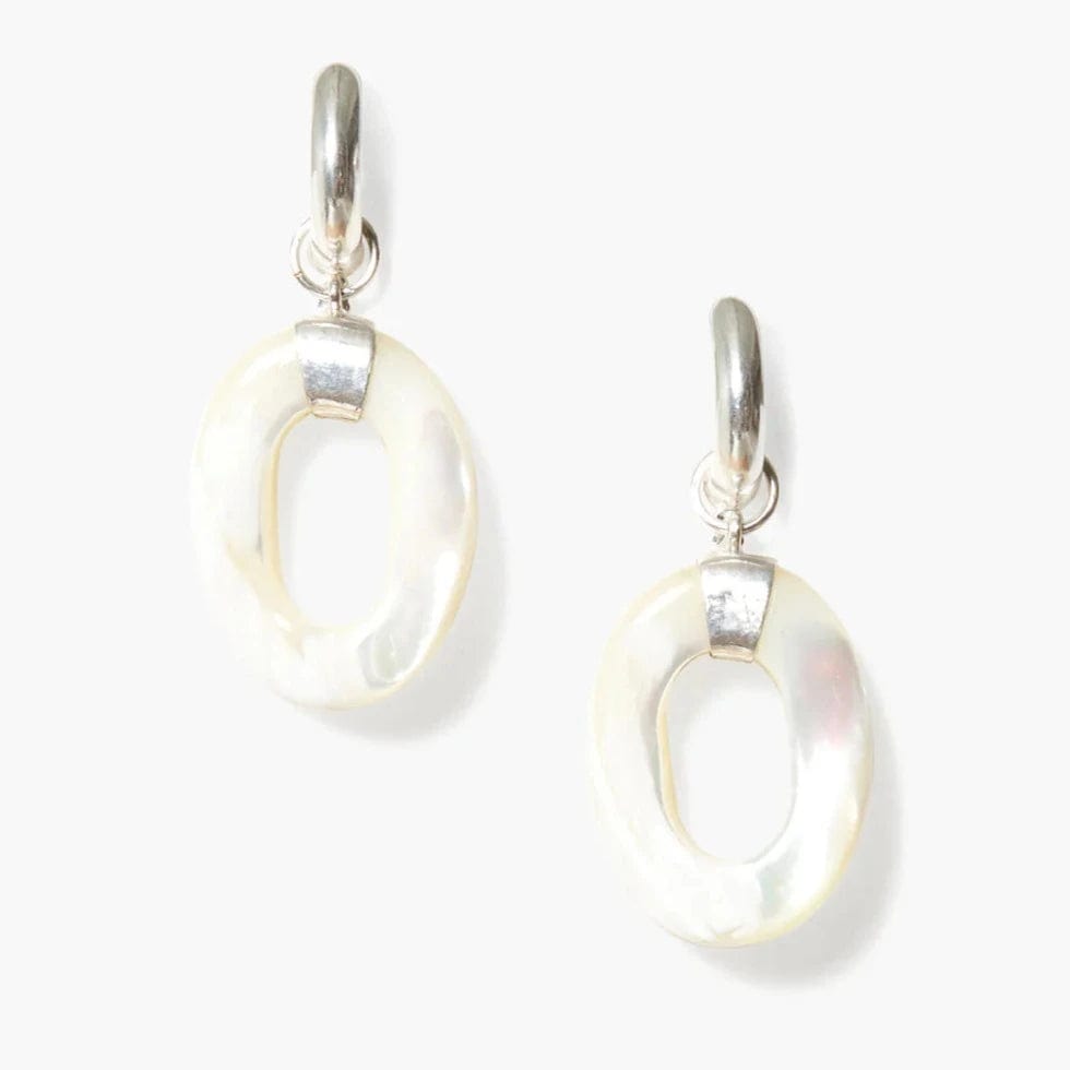 EAR Jordan Hoop Earrings White Mother of Pearl