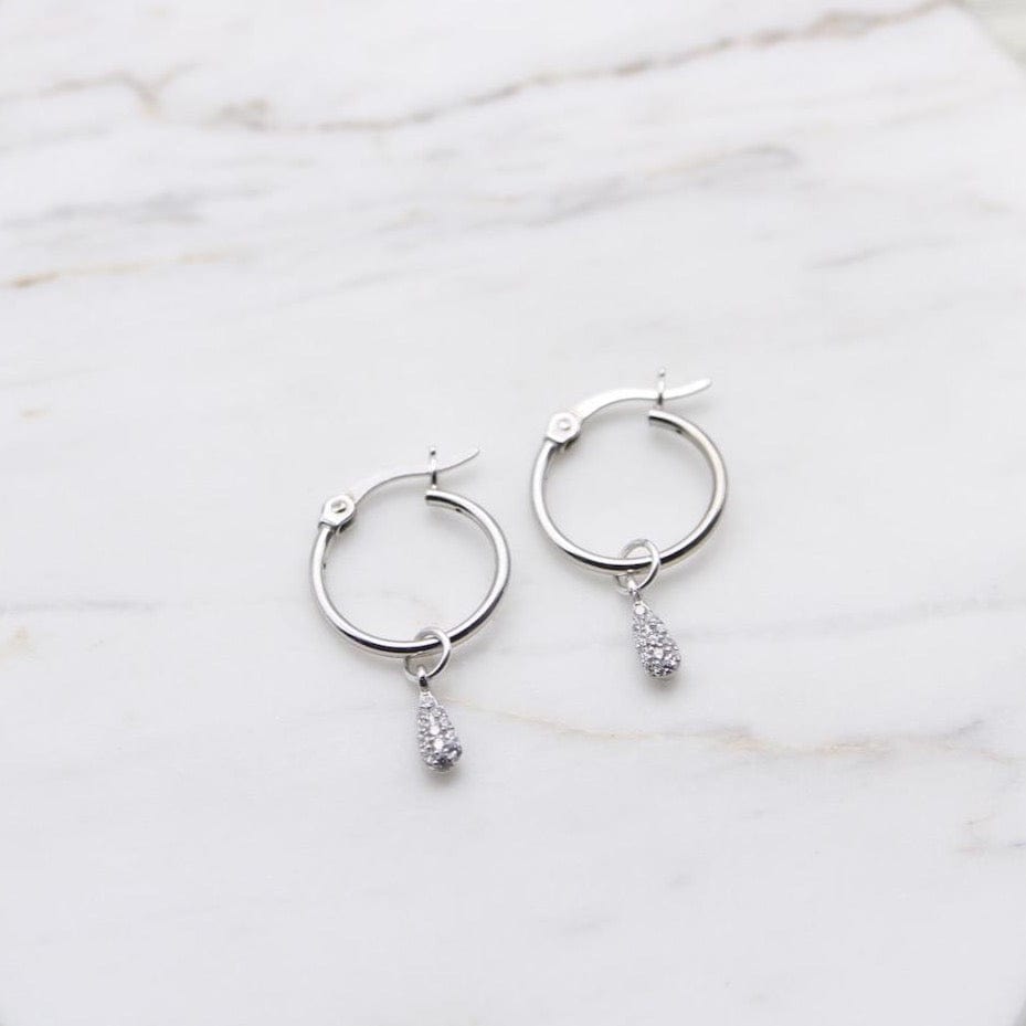 
                      
                        EAR Kaia Hoops with CZ Dew Drop - Sterling Silver
                      
                    