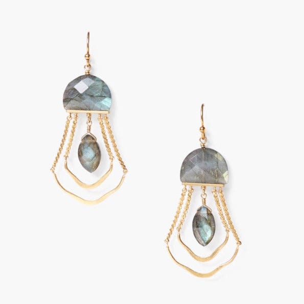 EAR Labradorite Luna Chandelier Earrings