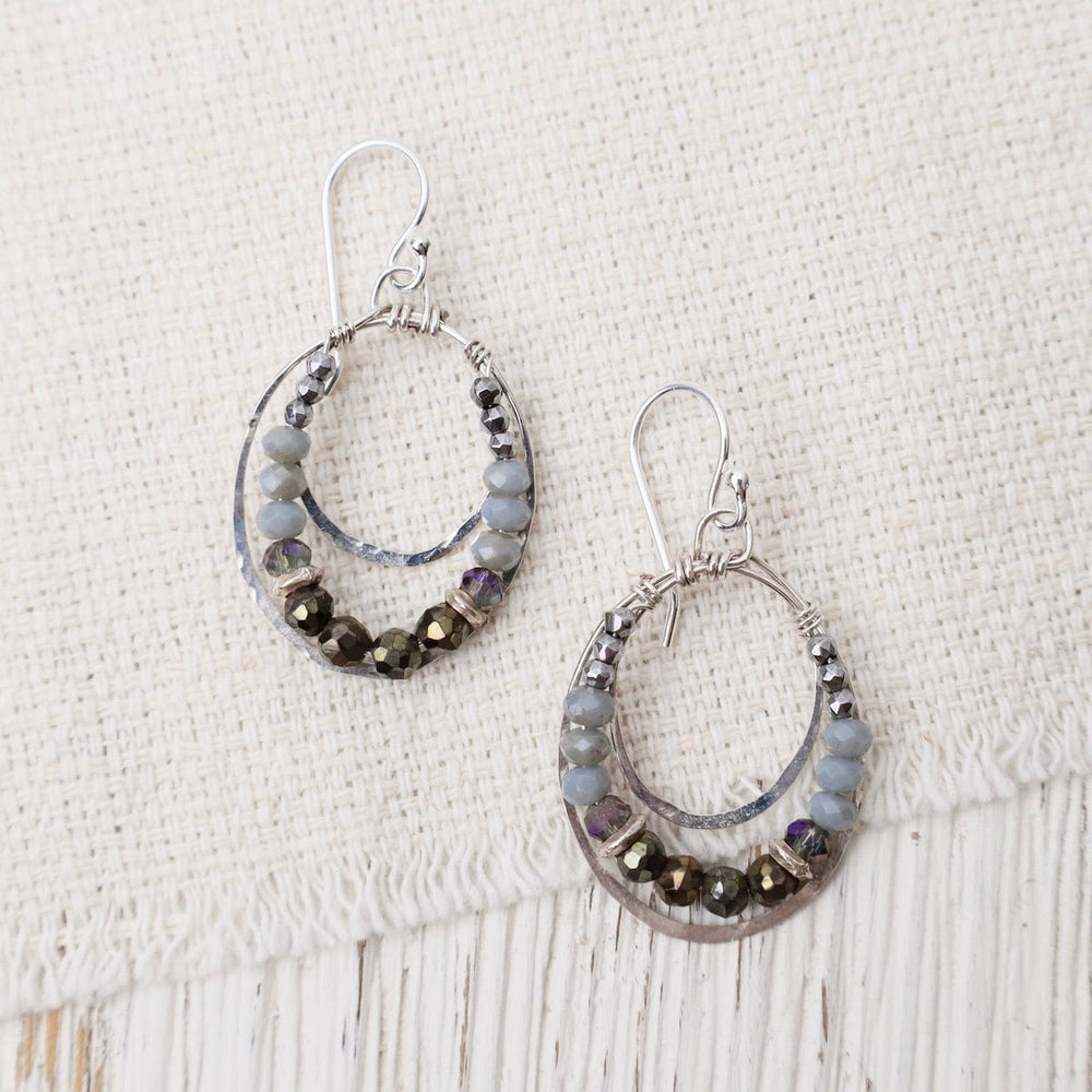 
                  
                    EAR Labradorite, Pyrite, & Crystal Beaded Earrings
                  
                