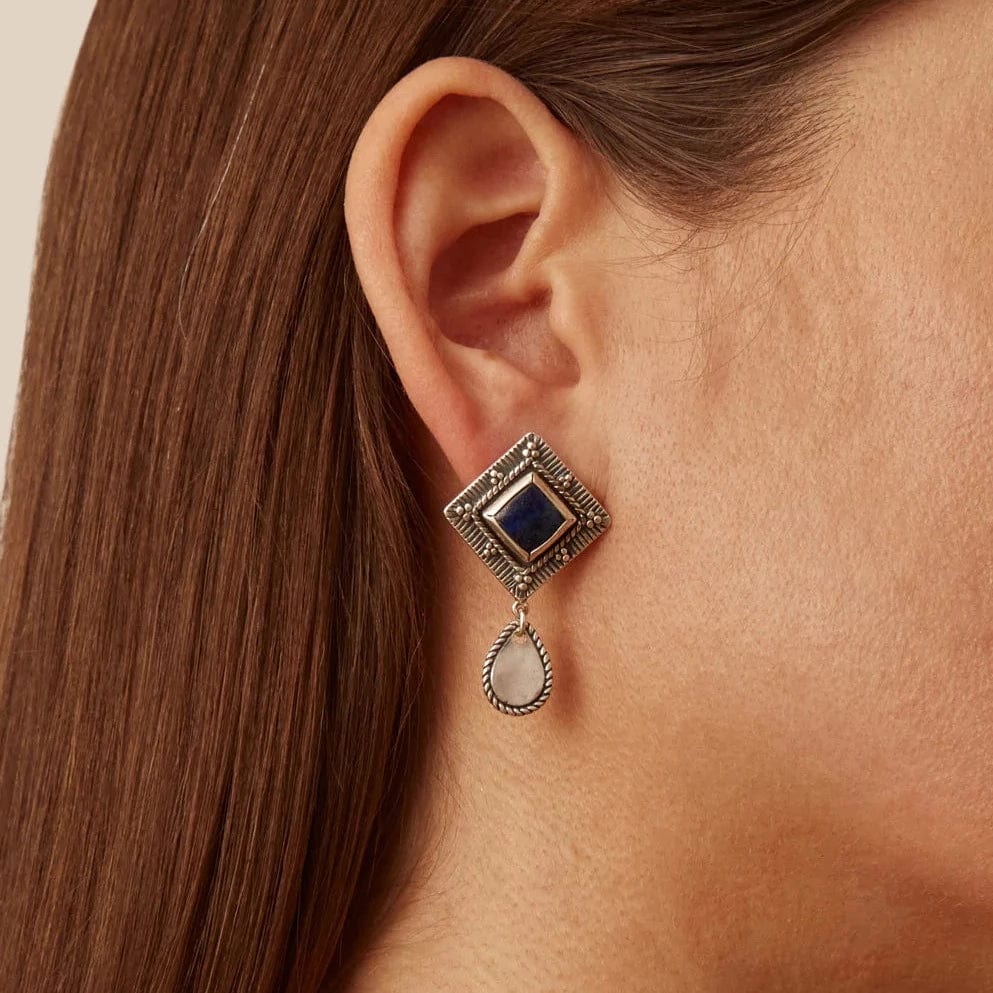 Load image into Gallery viewer, EAR Lapis Lazuli Vignette Drop Earrings
