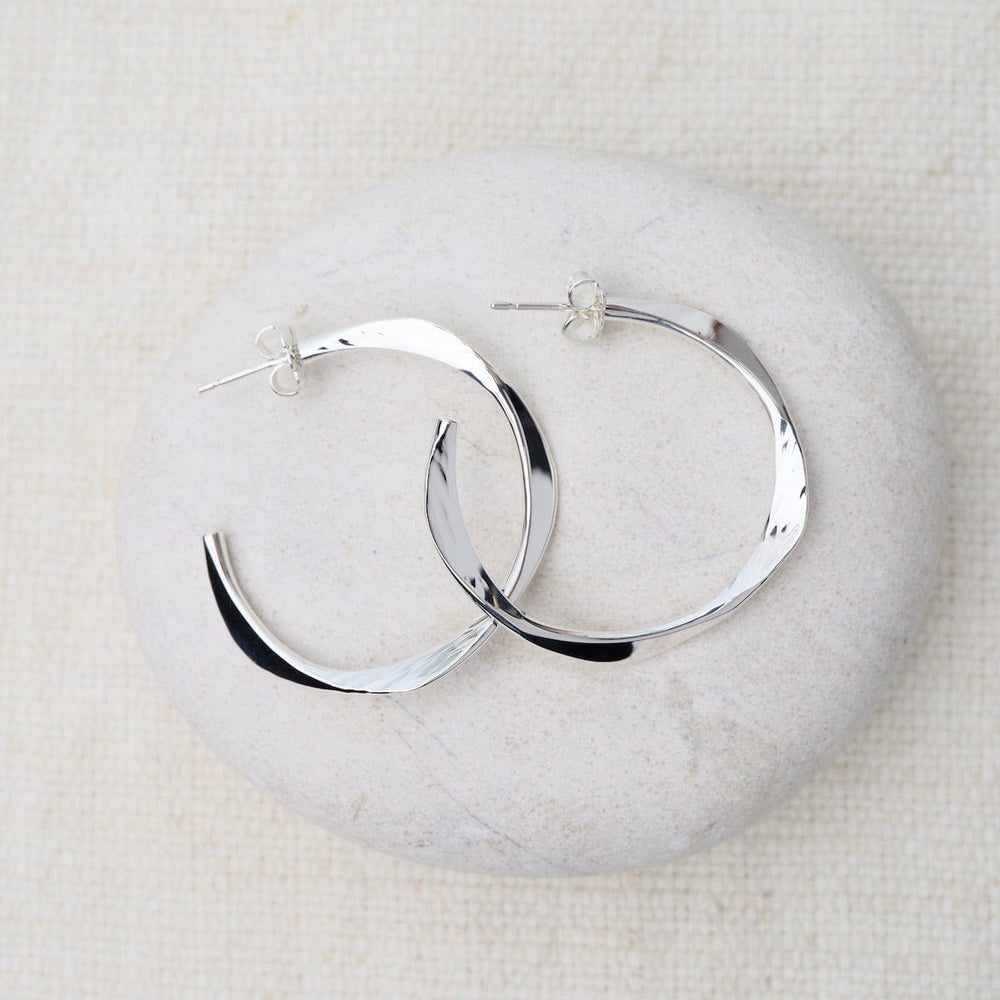 
                      
                        EAR Large Abstract Flattened Curve Hoops
                      
                    