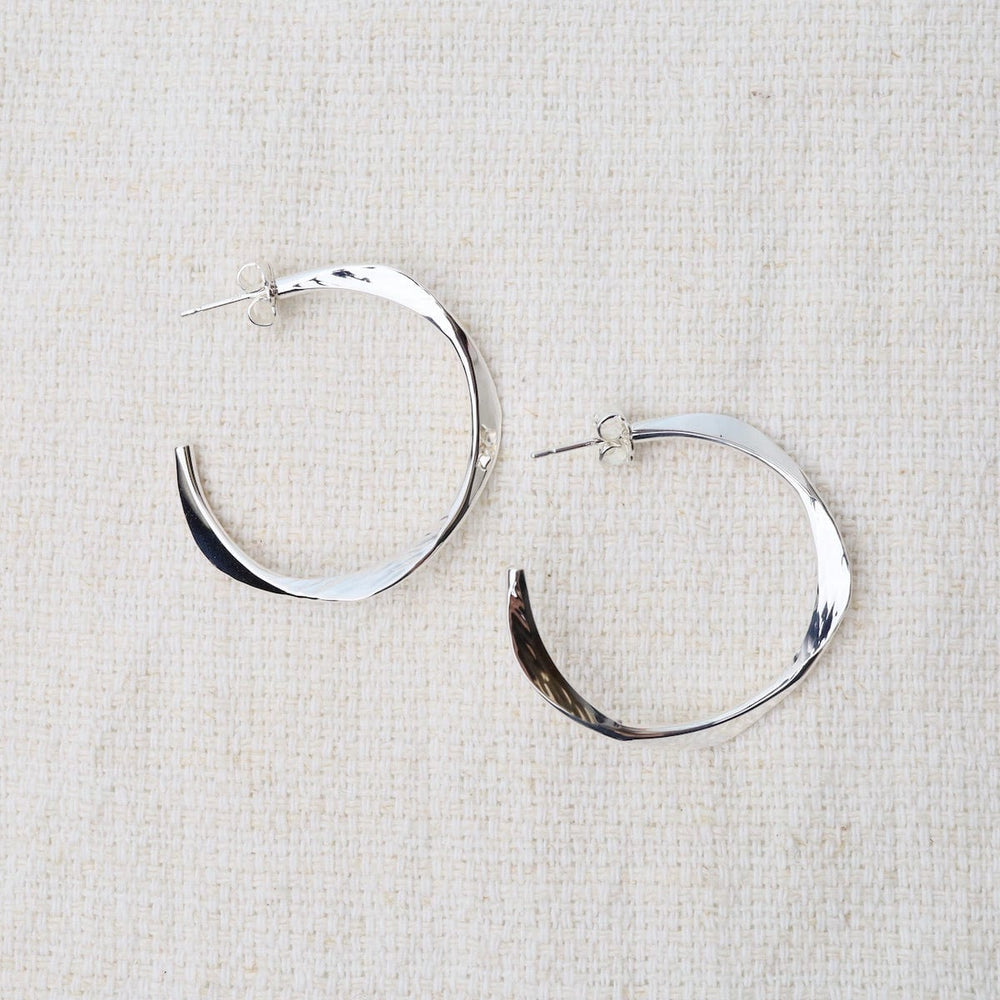 
                      
                        EAR Large Abstract Flattened Curve Hoops
                      
                    