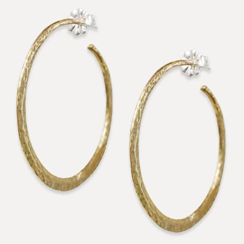 EAR Large Amaya Hammered Hoops