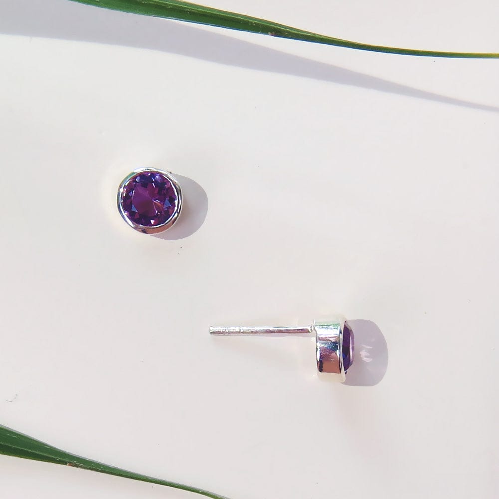 EAR Large Amethyst Post Earring