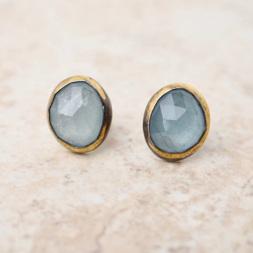 
                      
                        EAR Large Crescent Rim Post Earrings with Aquamarine
                      
                    