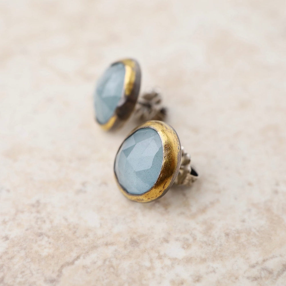 
                      
                        EAR Large Crescent Rim Post Earrings with Aquamarine
                      
                    